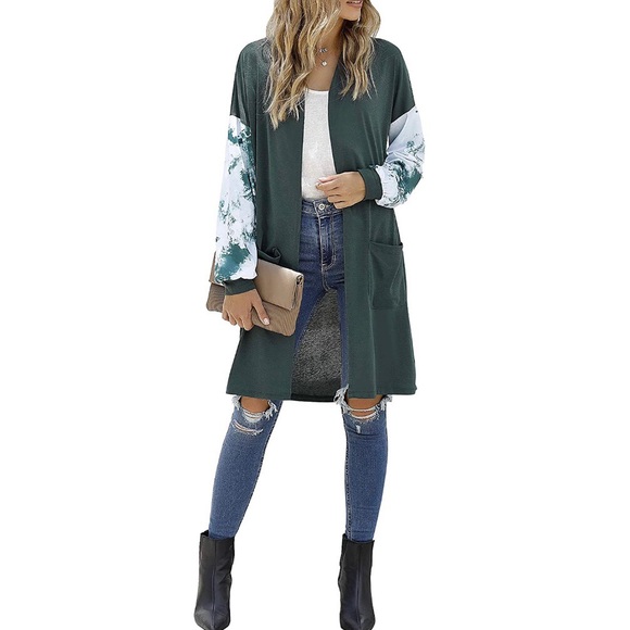 NWT Block Printed Long Sleeve Cardigan Sweater - Picture 3 of 5